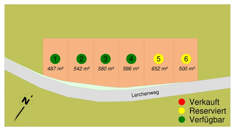 Lageplan Baugebiet B3 Lerchenweg Abtsdorf
